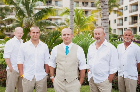 beach wedding groomsman